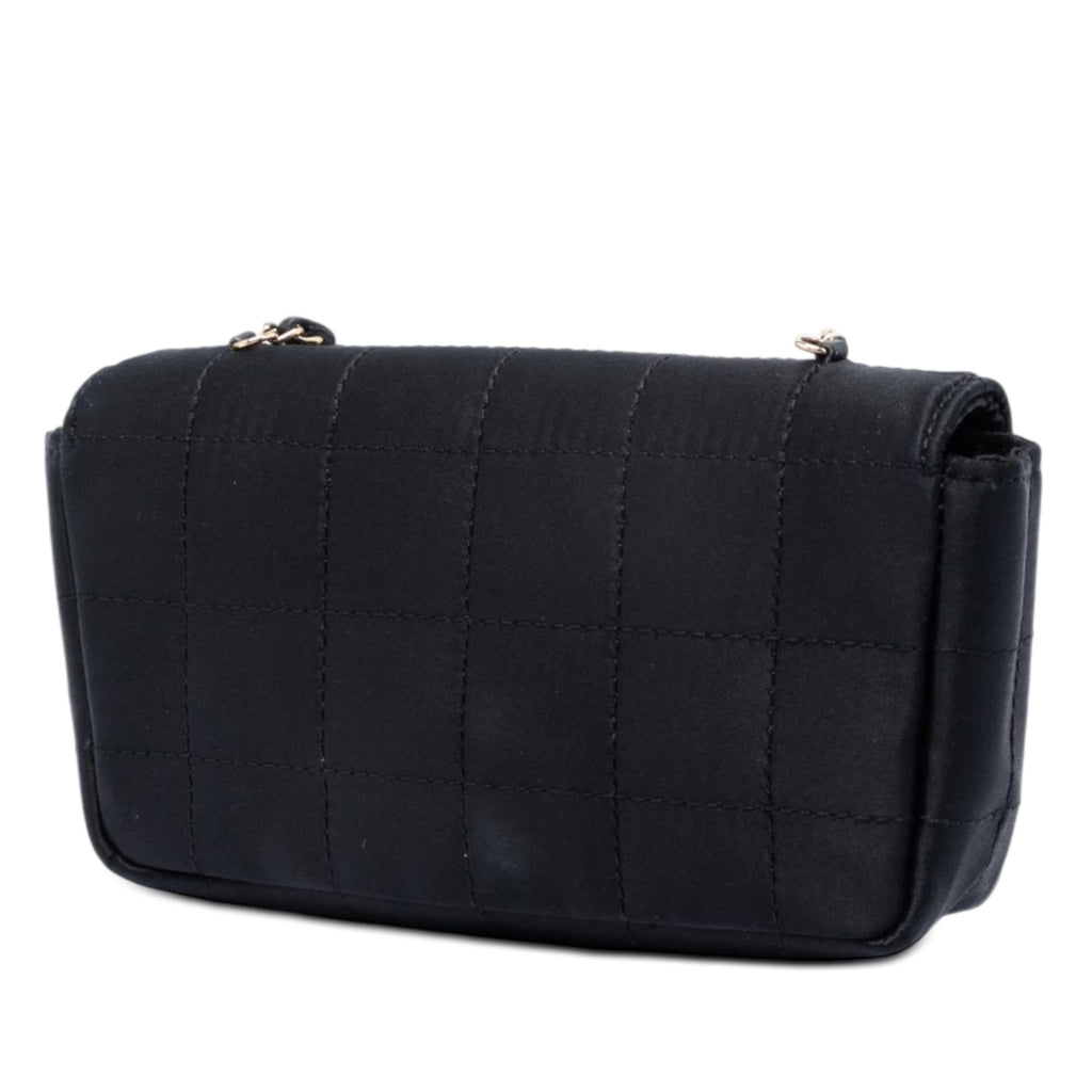 Chanel Mini Square Chocolate Bar Satin Single Flap
