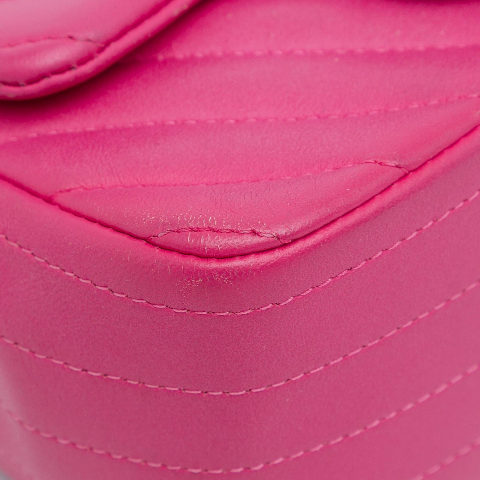 Chanel Mini Square Classic Chevron Lambskin Flap