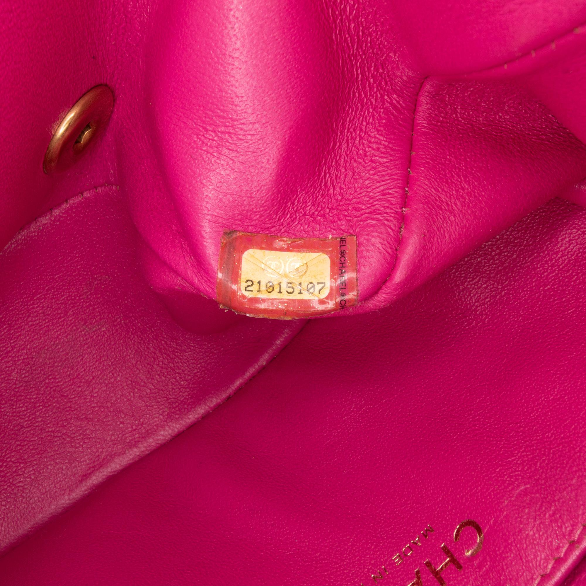 Chanel Mini Square Classic Lambskin Chevron Flap