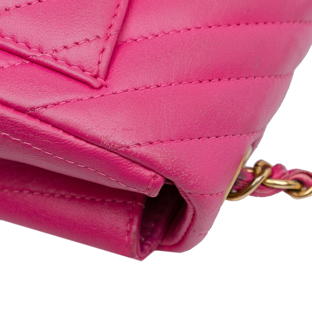 Chanel Mini Square Classic Lambskin Chevron Flap