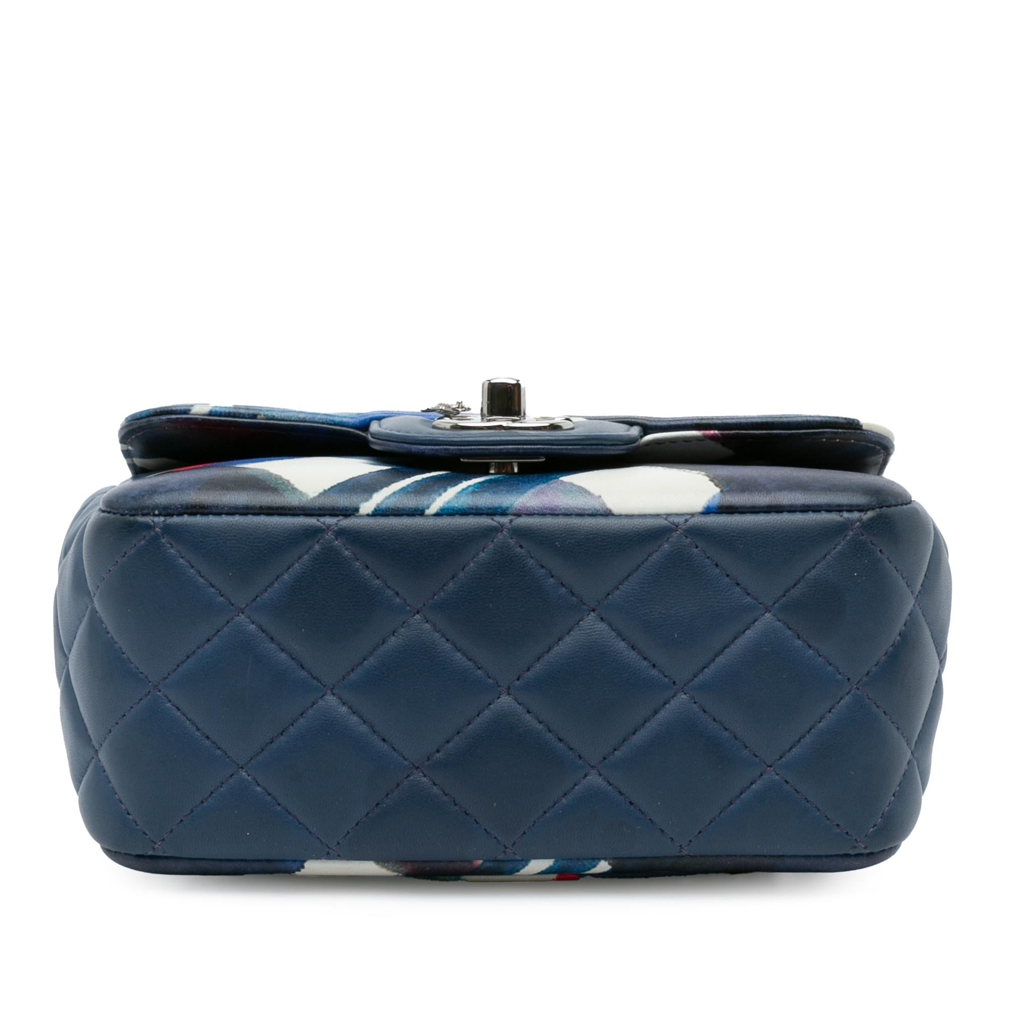 Chanel Mini Square Classic Printed Lambskin Airlines Flap (SHG-hfSUwf)