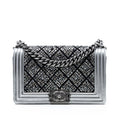 Chanel Old Medium Calfskin Crystal Embellished Boy Flap