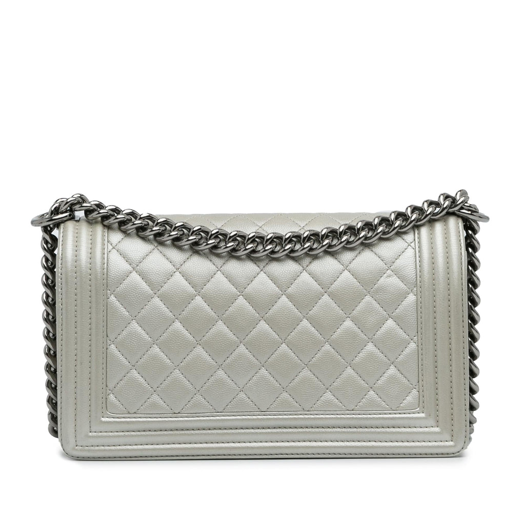 Chanel Old Medium Quilted Caviar Boy Flap