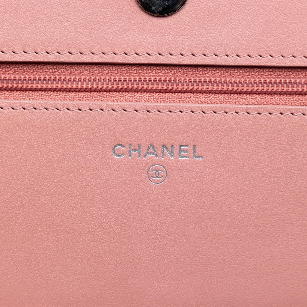 Chanel Ombre Patent and Aged Calfskin Crystal Wallet On Chain