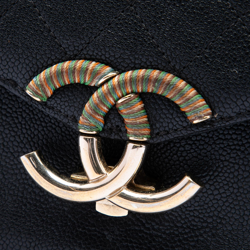 Chanel Paris Cuba Medium Quilted Caviar Thread Around Flap