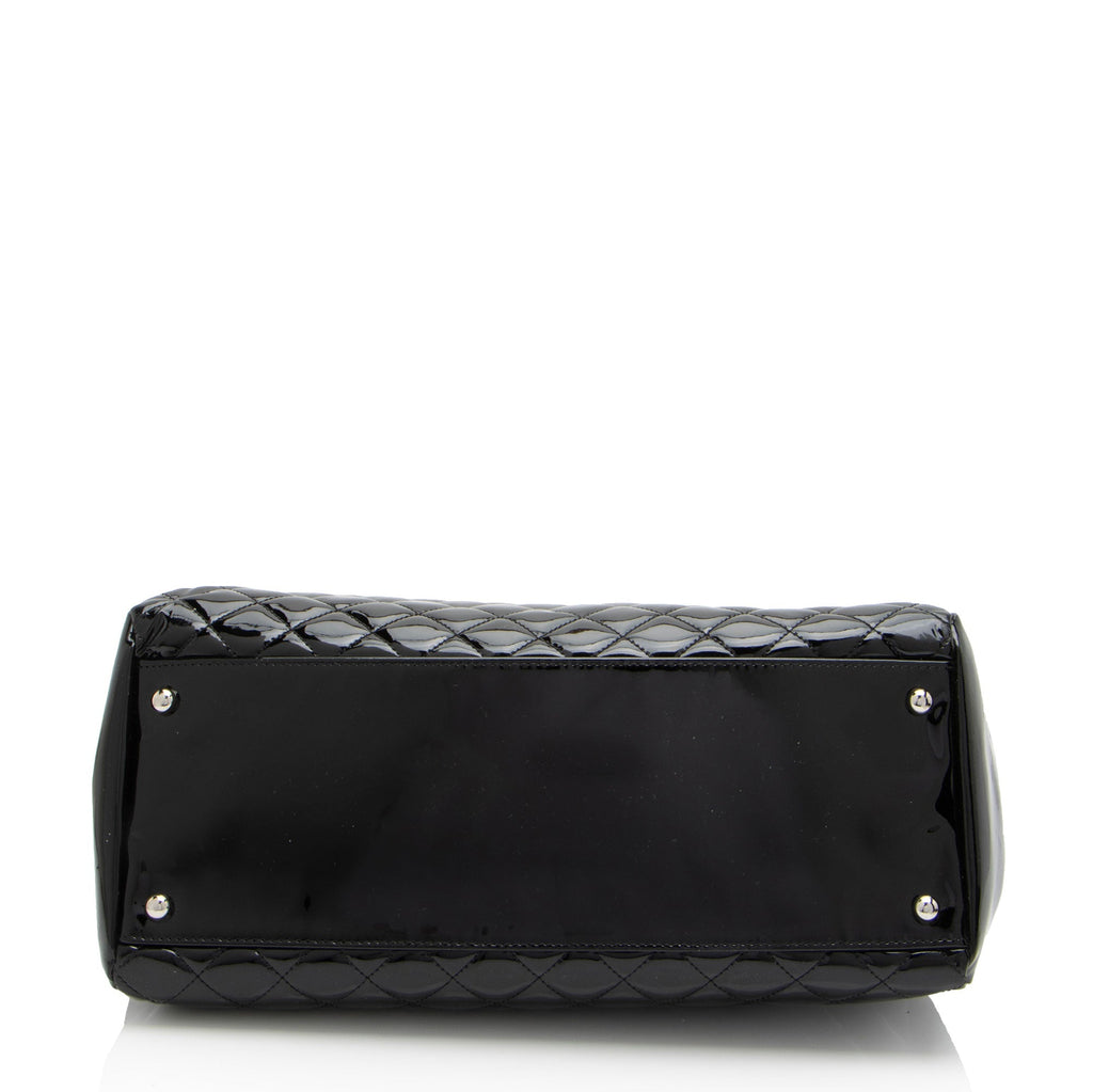 Chanel Patent Leather Just Mademoiselle Large Bowler Bag (SHF-ELuN7V)