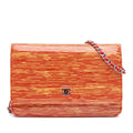 Chanel Patent Striped Wallet On Chain