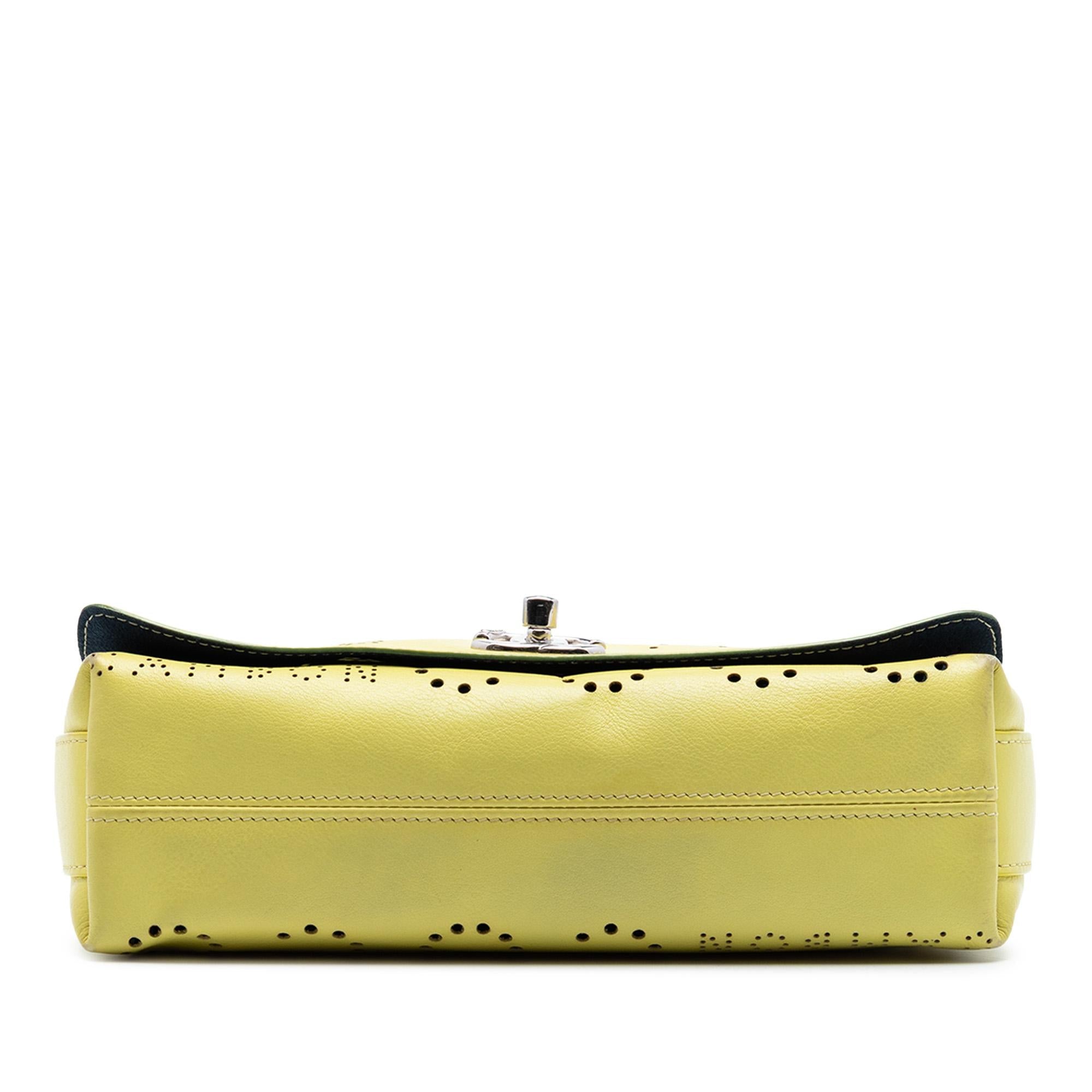 Chanel Perforated Calfskin Logo Eyelet Flap