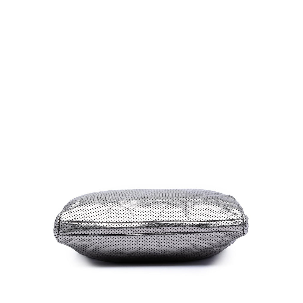 Chanel Perforated Crackled Metallic Calfskin Drill Tote