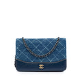 Chanel Printed Denim and Calfskin Gabrielle Wallet On Chain
