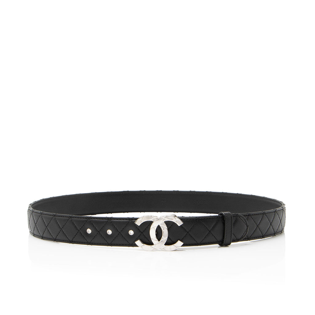 Chanel Quilted Calfskin CC Belt - Size 38 / 95