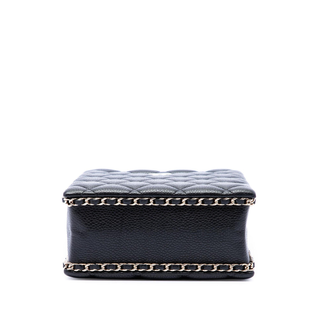 Chanel Quilted Caviar Chain Around Cut Out Evening Box Bag