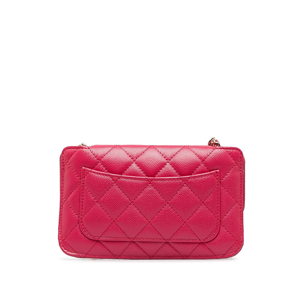 Chanel Quilted Caviar Foldable Printed Fabric Tote with Chain (SHG-p7IUF8)