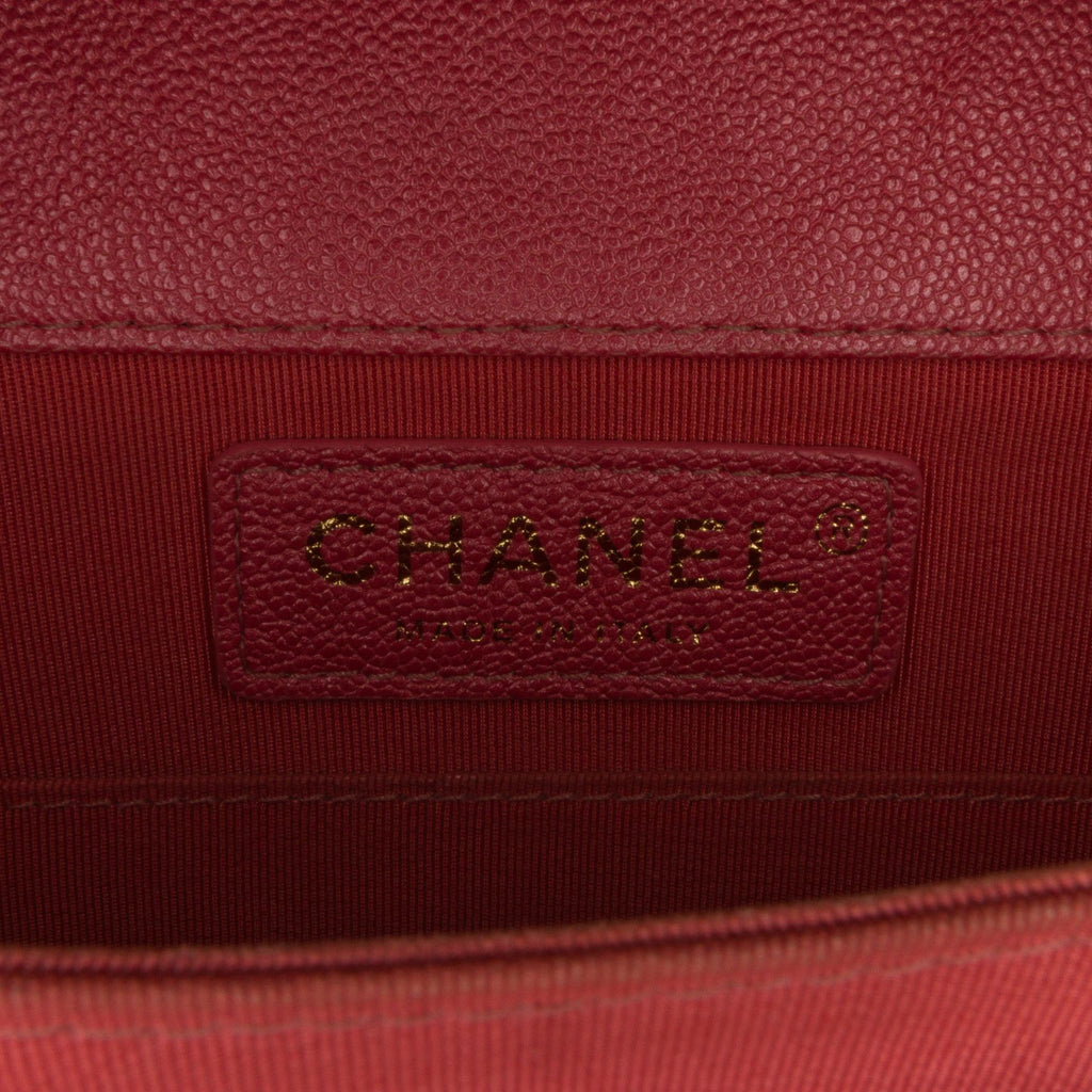 Chanel Quilted Caviar North South Boy Flap