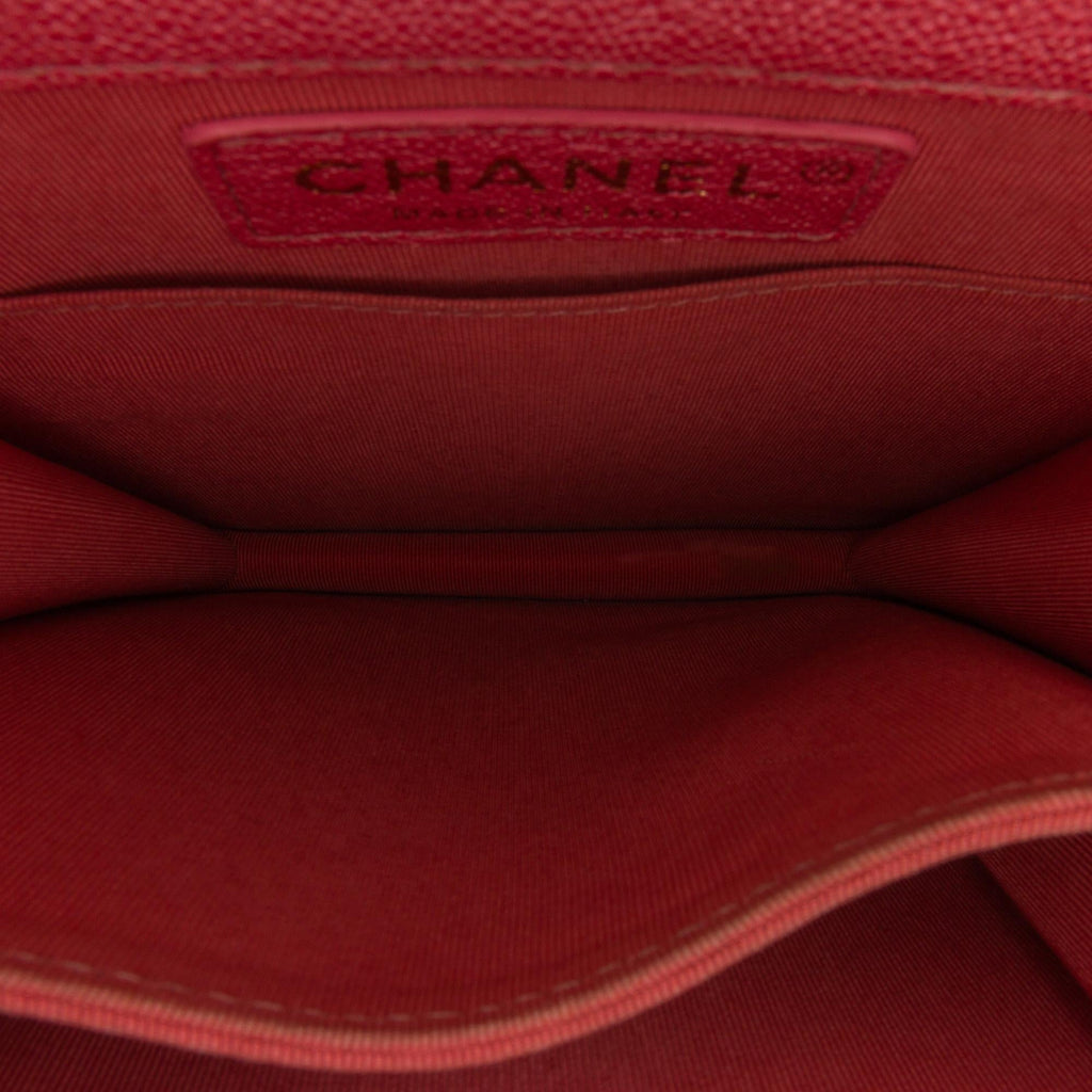 Chanel Quilted Caviar North South Boy Flap