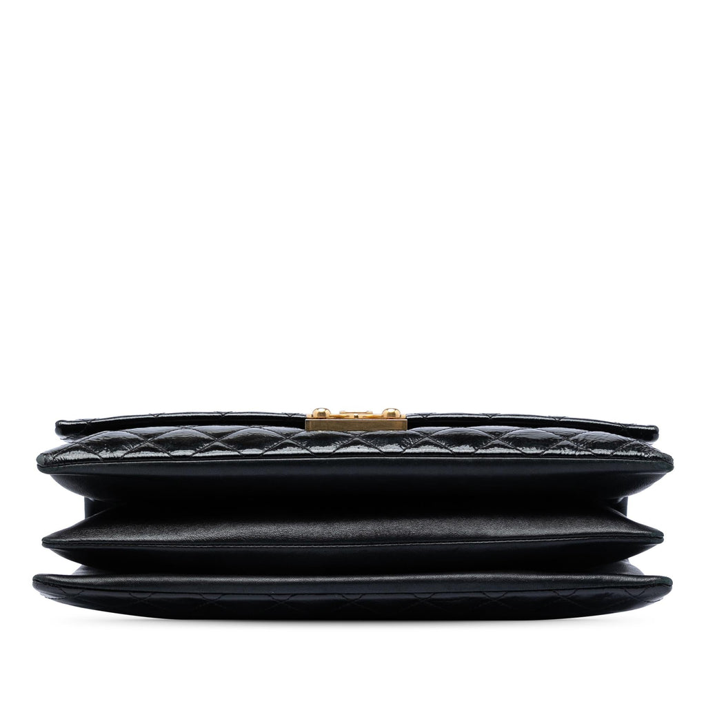 Chanel Quilted Crinkled Patent Pagoda Accordion Flap