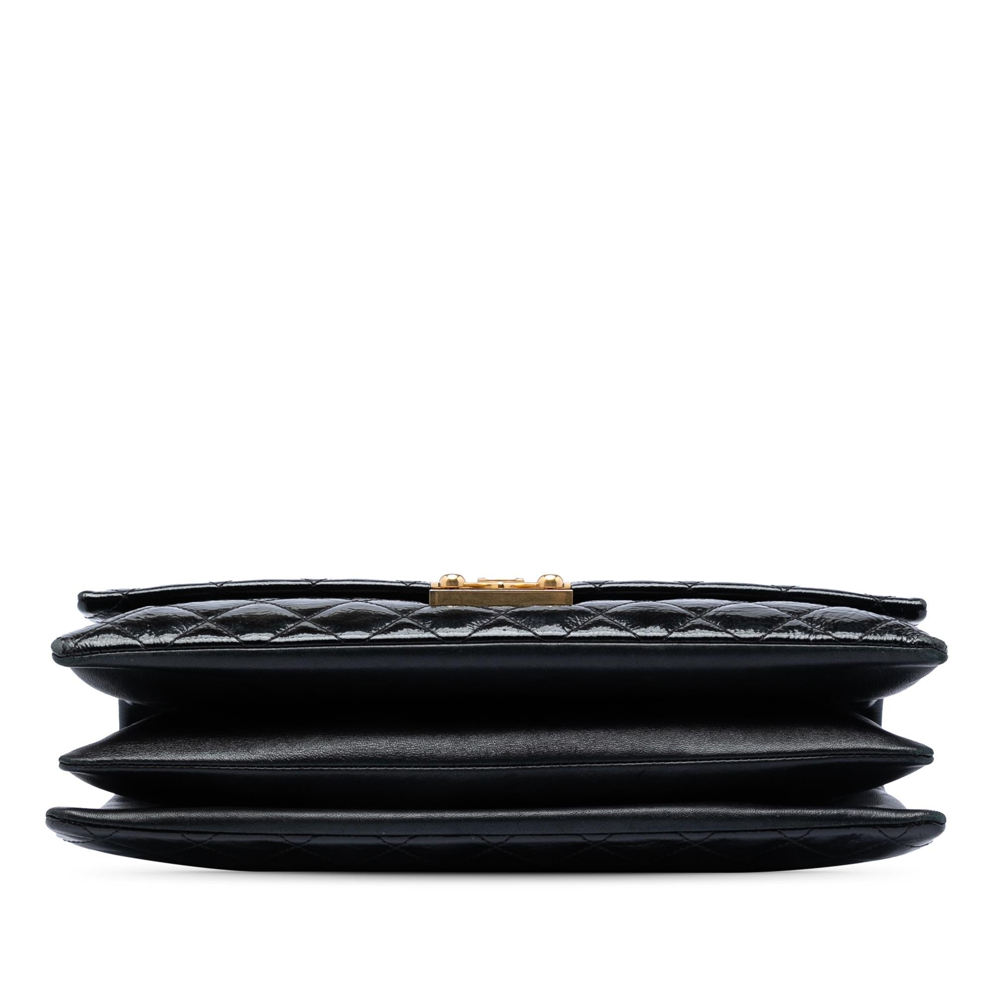Chanel Quilted Crinkled Patent Pagoda Accordion Flap