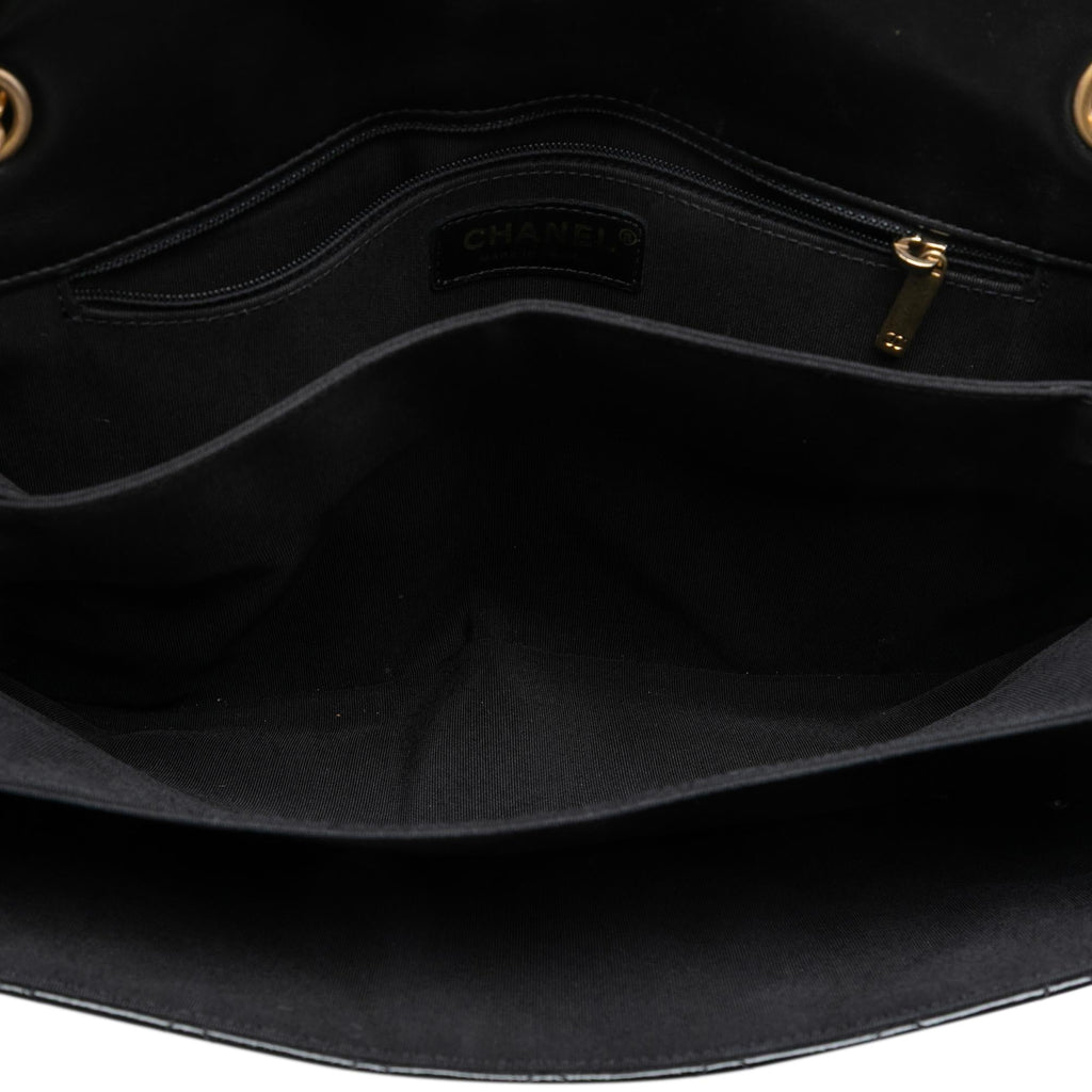 Chanel Quilted Crinkled Patent Pagoda Accordion Flap