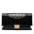 Chanel Quilted Crinkled Patent Pagoda Accordion Flap