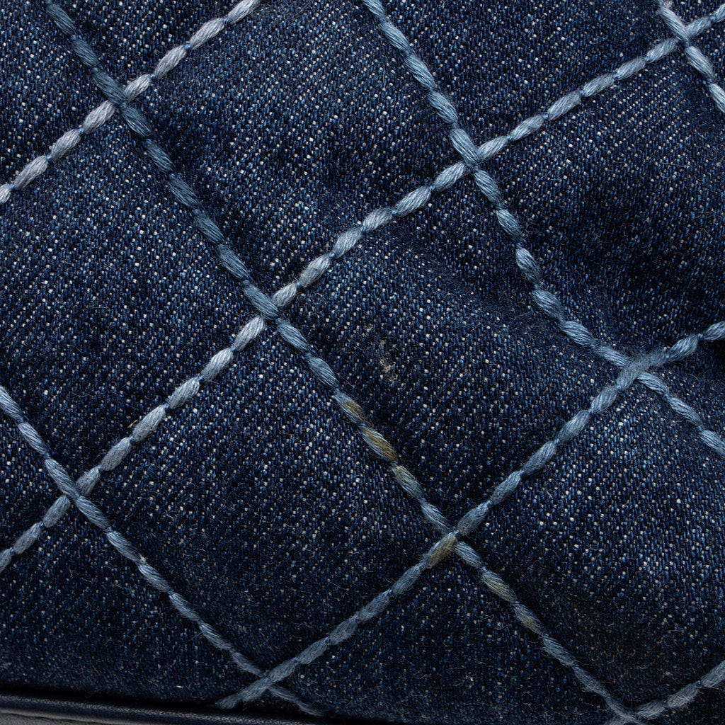 Chanel Quilted Denim Coco Handle Shopping Tote