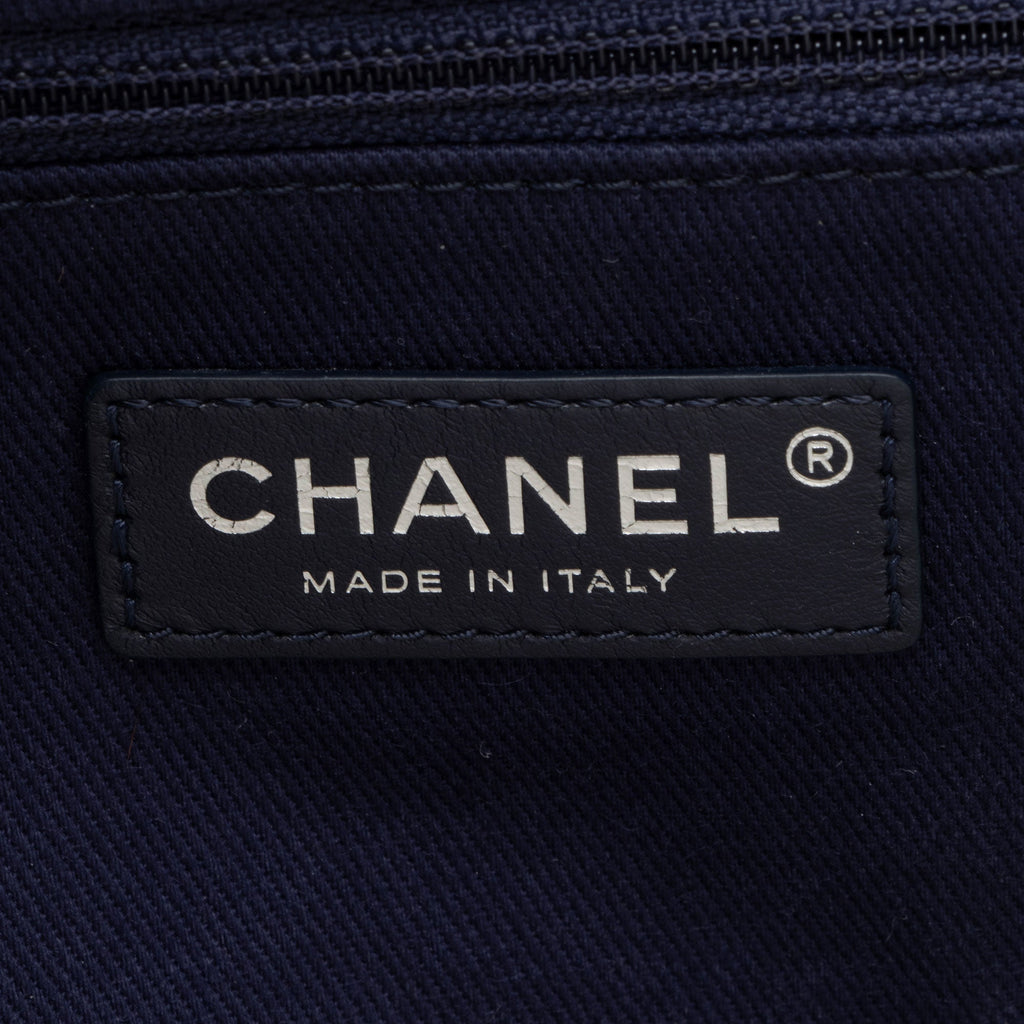 Chanel Quilted Denim Coco Handle Shopping Tote
