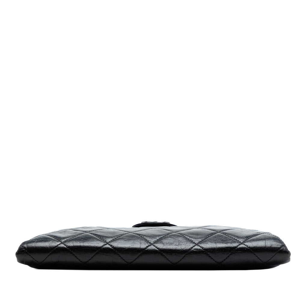 Chanel Quilted Glazed Calfskin Coco Pleats Chain Clutch