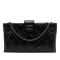 Chanel Quilted Glazed Calfskin Coco Pleats Chain Clutch
