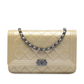 Chanel Quilted Patent Boy Wallet on Chain