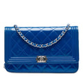 Chanel Quilted Patent Boy Wallet on Chain