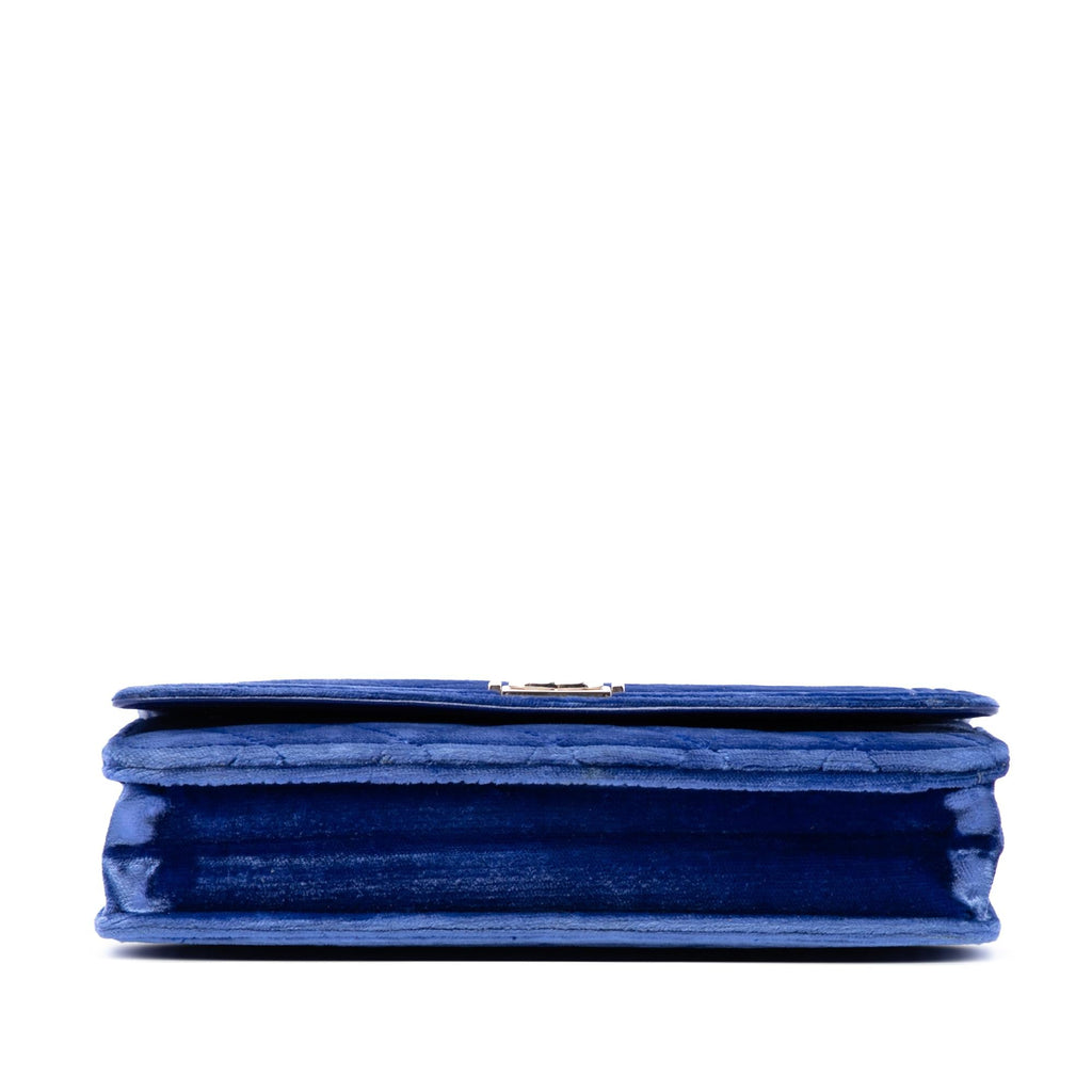 Chanel Quilted Velvet Boy Wallet On Chain