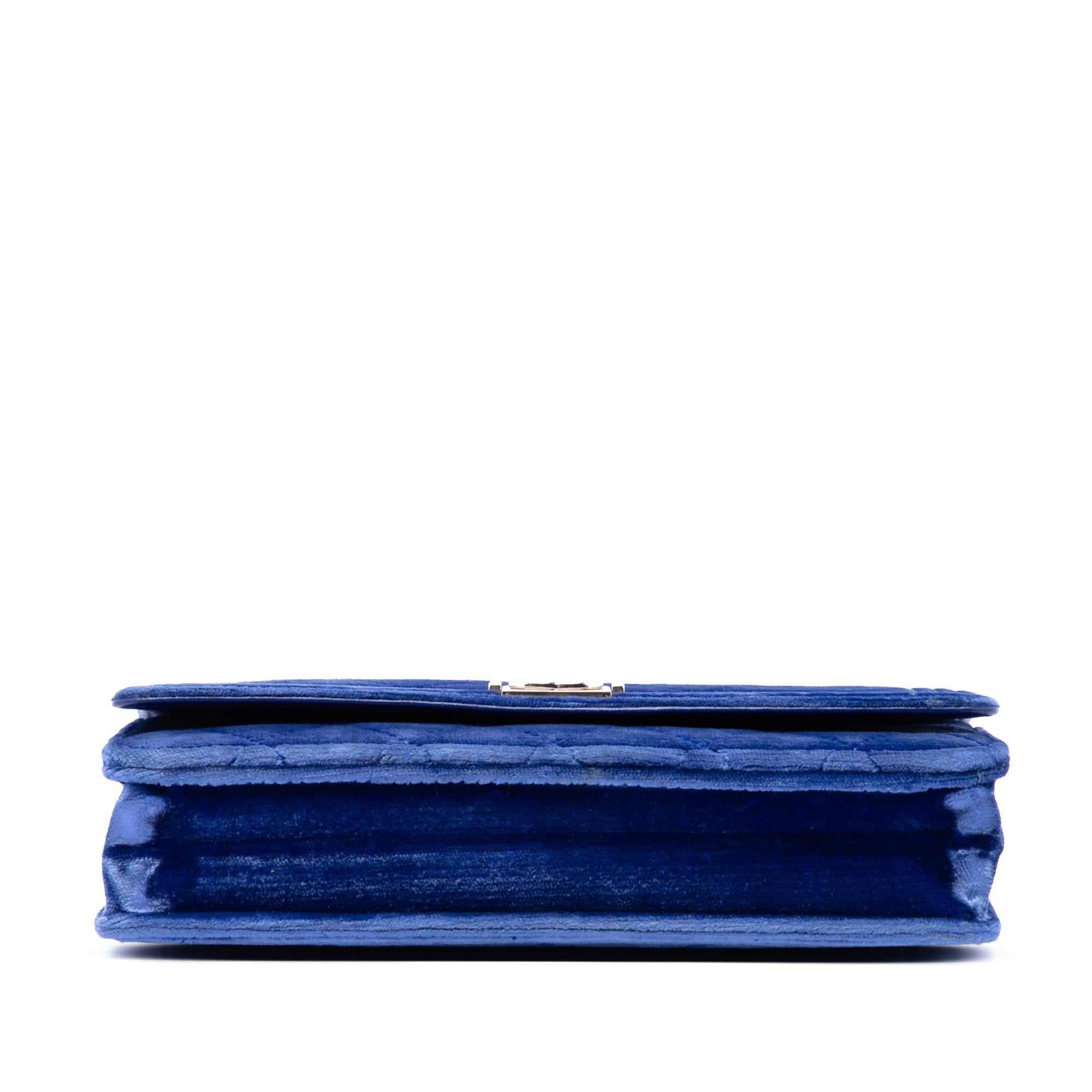 Chanel Quilted Velvet Boy Wallet On Chain