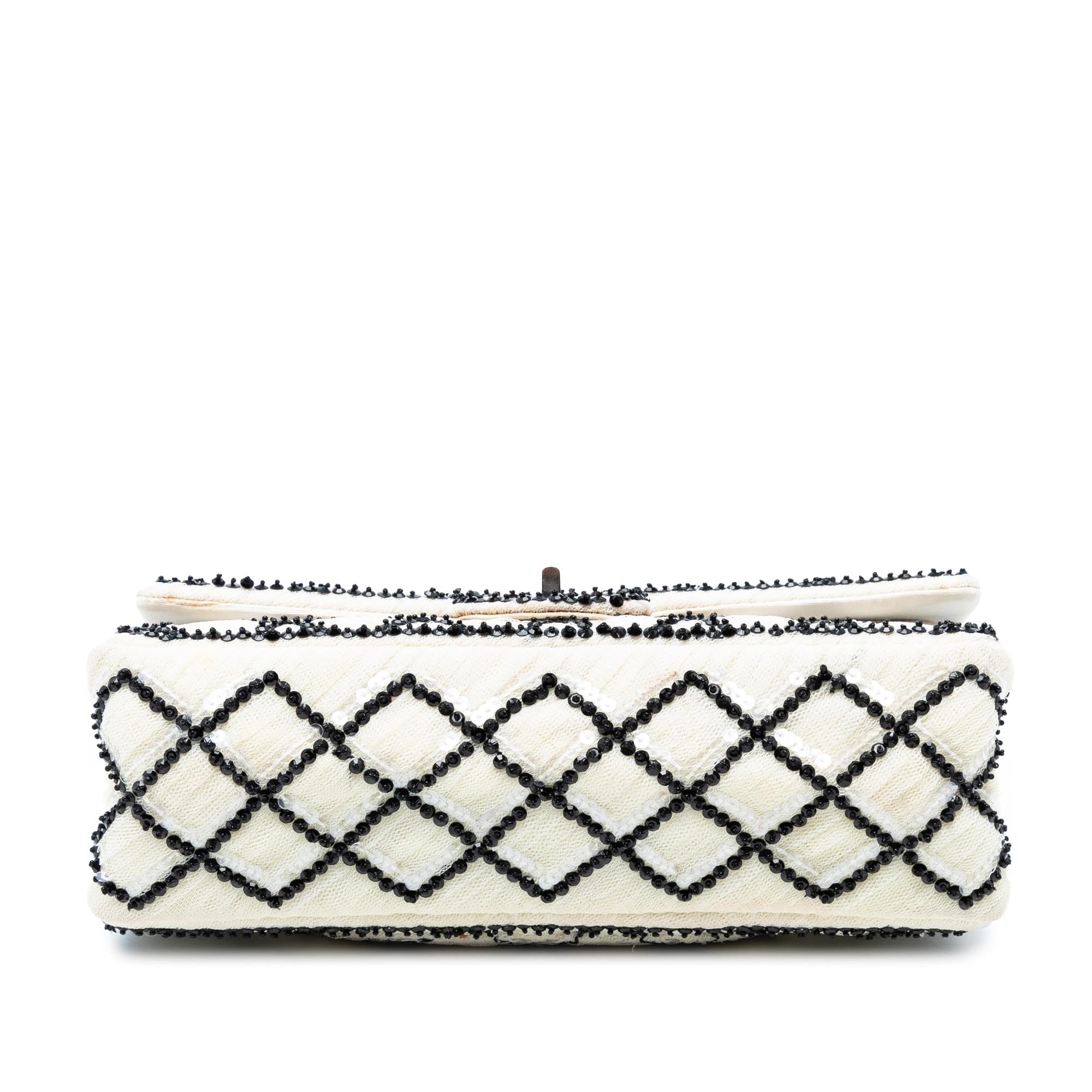 Chanel Reissue 2.55 Quilted Sequined Mesh Double Flap 225