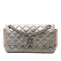 Chanel Small Bicolor Quilted Aged Calfskin Lady Pearly Flap