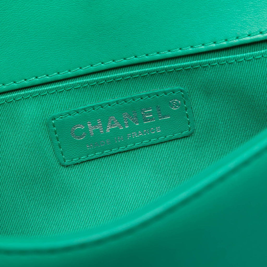 Chanel Small Bicolor Quilted Lambskin and Rubber Boy Flap