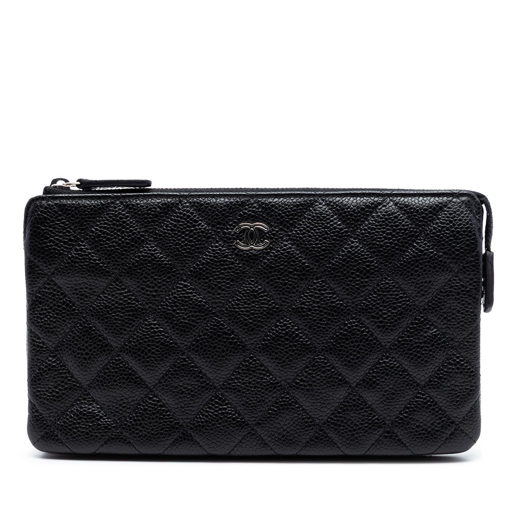Chanel Small CC Quilted Caviar Zip Pouch