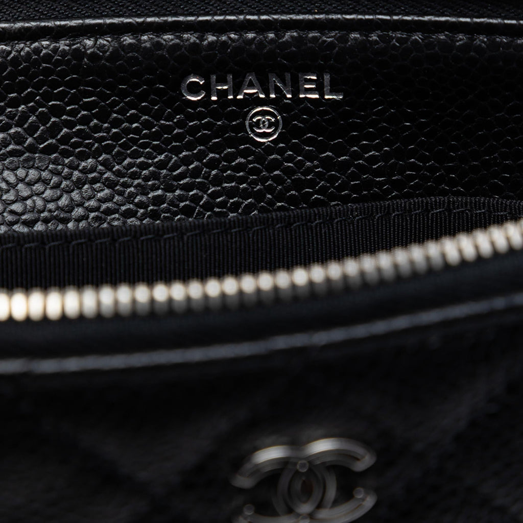 Chanel Small CC Quilted Caviar Zip Pouch