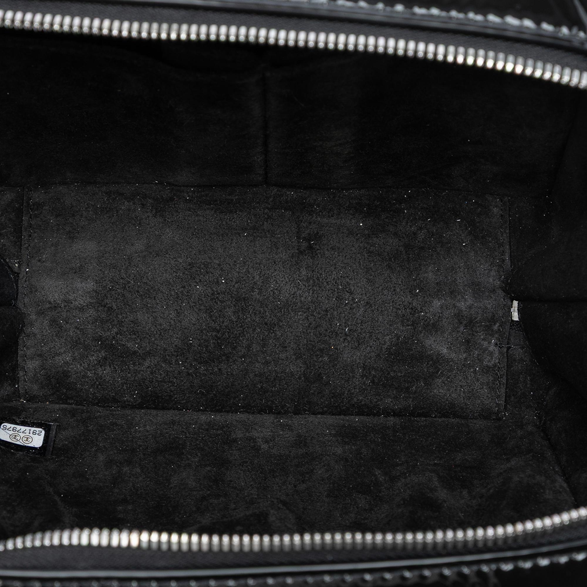 Chanel Small CC Quilted Patent Travel Kit Vanity Case