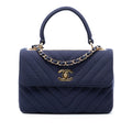 Chanel Small Chevron Jersey Trendy CC Top Handle Flap