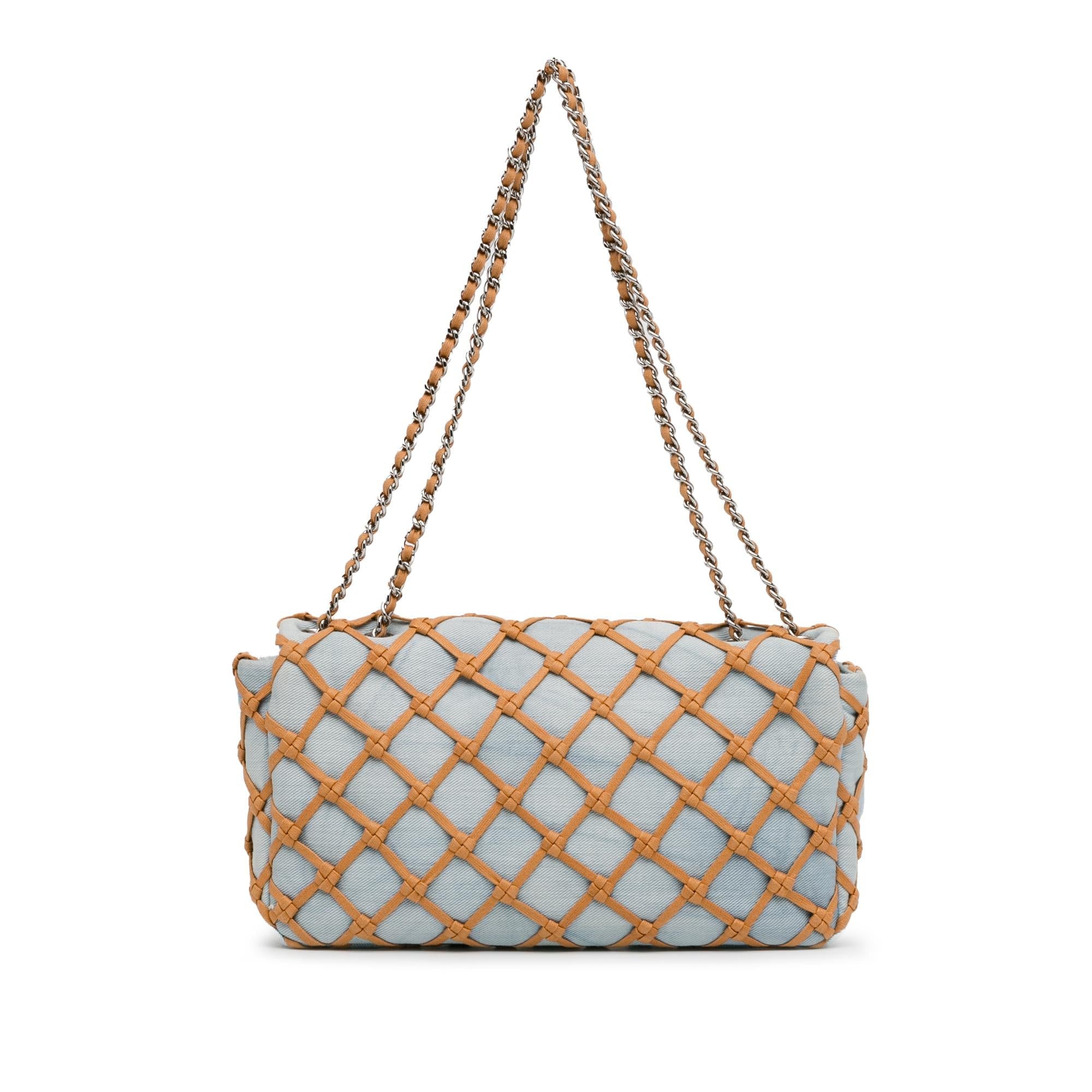 Chanel Small Denim Canebiers Net Flap (SHG-szdQkm)