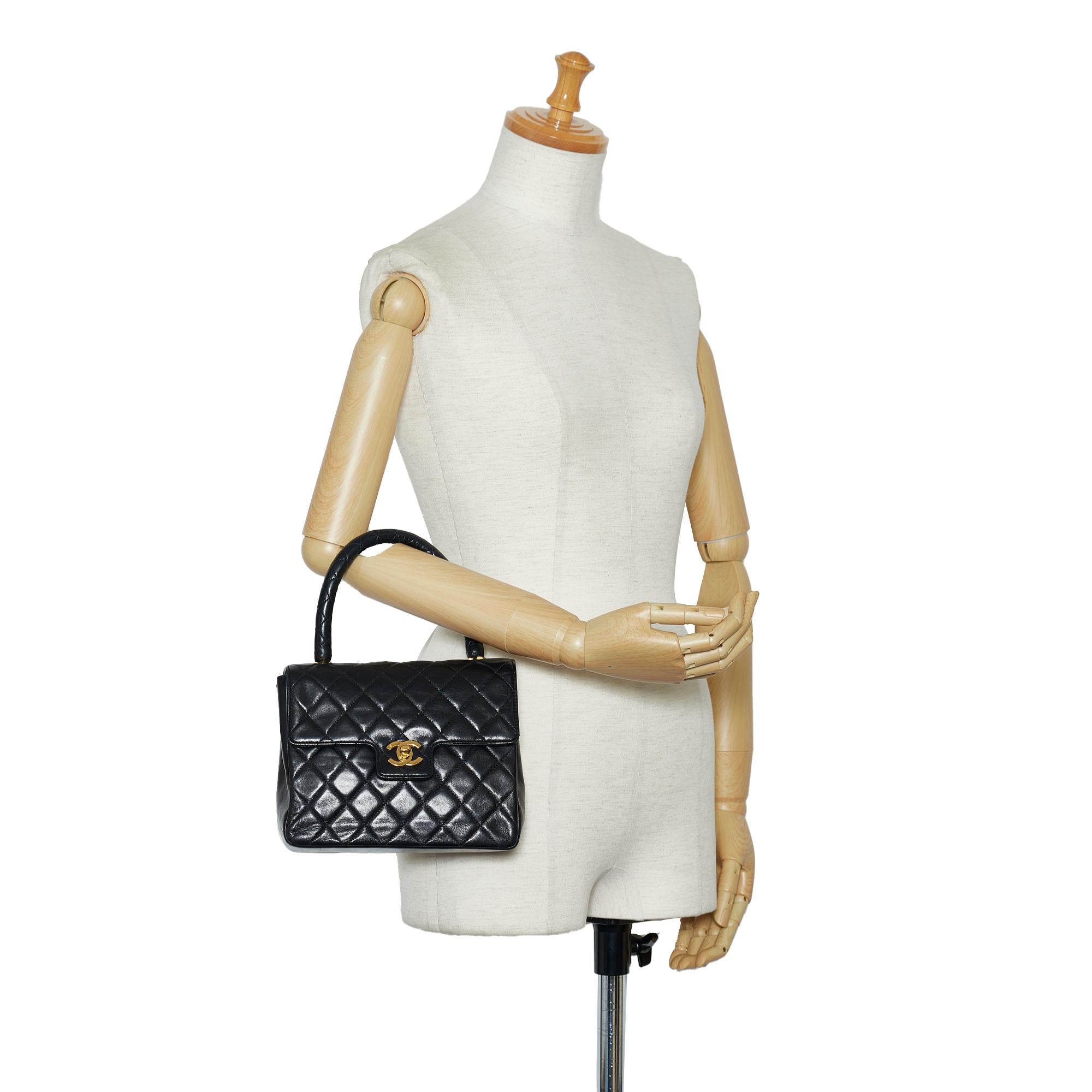 Chanel Small Lambskin Kelly Top Handle Bag