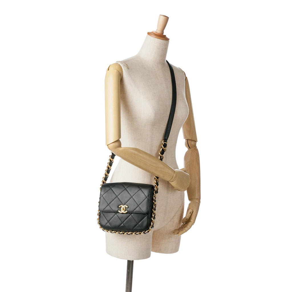 Chanel Small Quilted Calfskin Framing Chain Flap