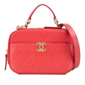 Chanel Small Quilted Caviar Top Handle Camera Bag