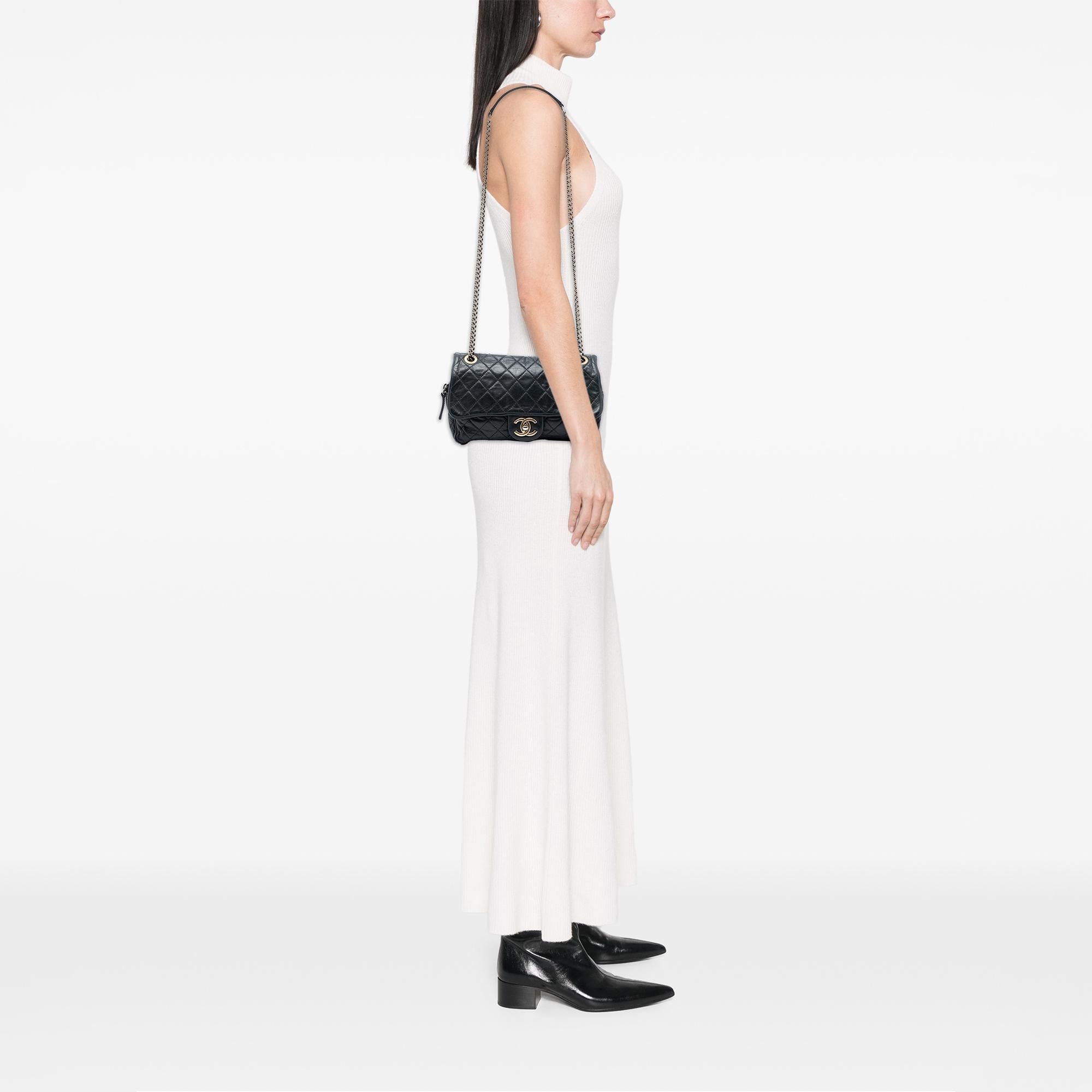 Chanel Small Quilted Iridescent Calfskin Shiva Flap