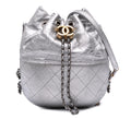 Chanel Small Quilted Metallic Aged Calfskin Gabrielle Bucket Bag
