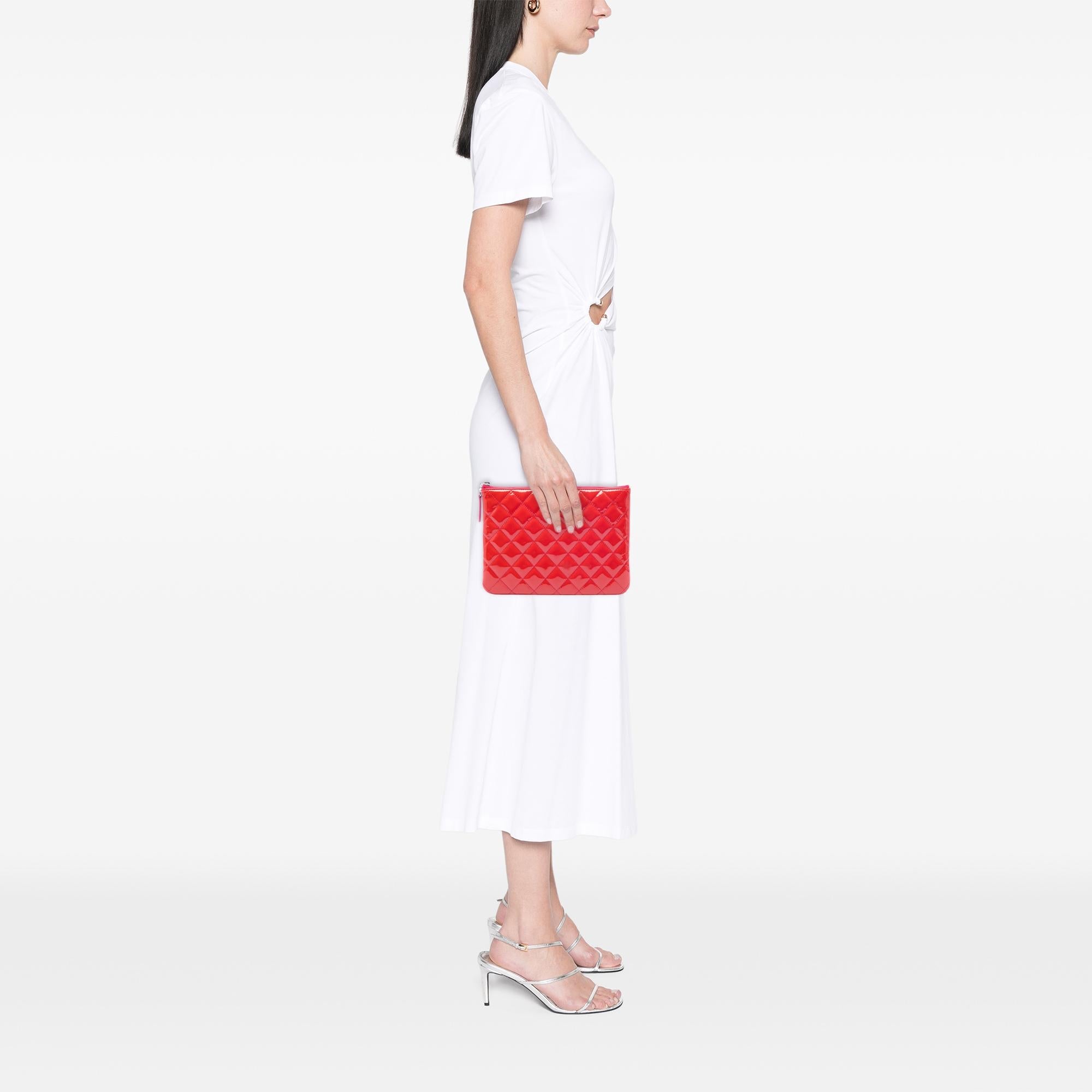 Chanel Small Quilted Patent O Case Clutch