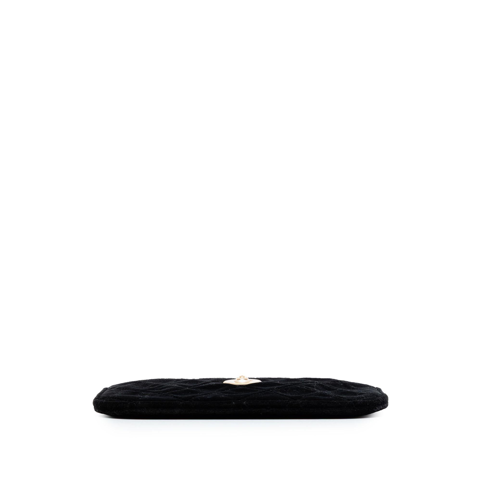Chanel Small Quilted Velvet Medallion Zip Pouch
