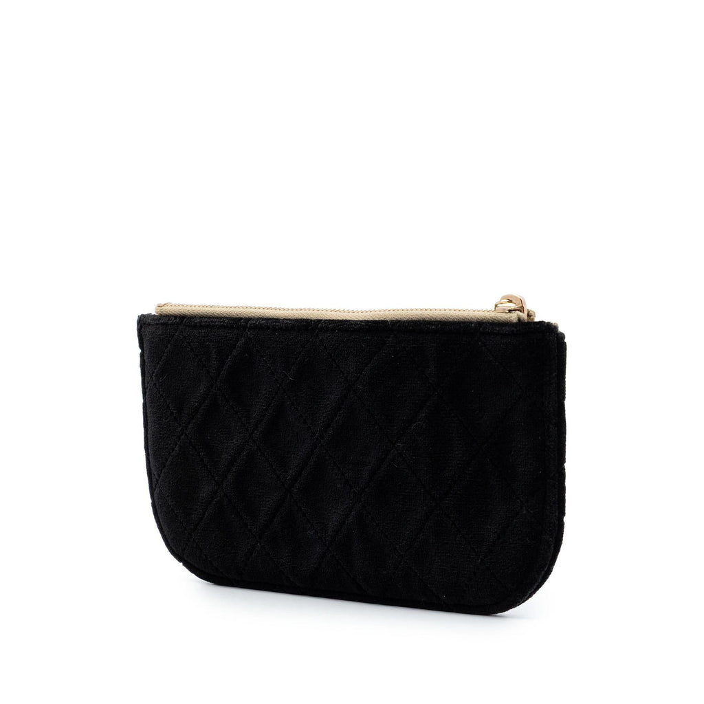 Chanel Small Quilted Velvet Medallion Zip Pouch