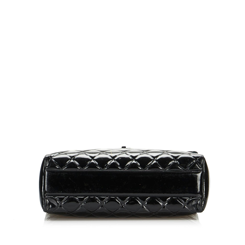 Chanel So Black Matelasse Patent Leather Single Flap Bag (SHG-XAF9hI)