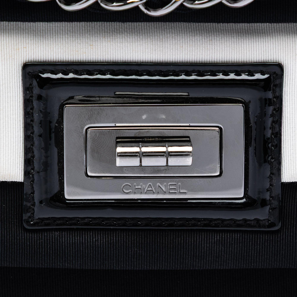 Chanel Striped Canvas Reissue 2.55 Single Flap