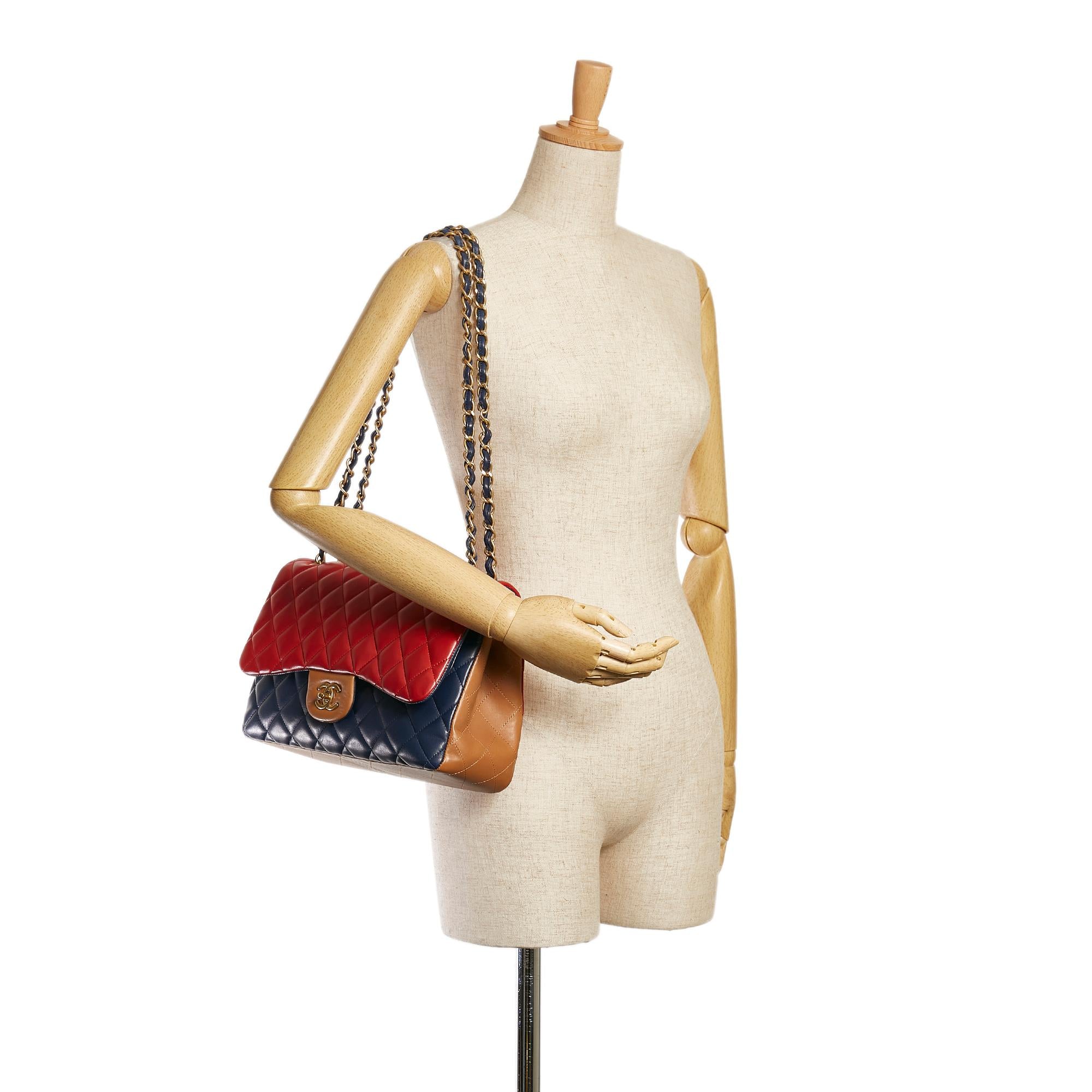Chanel Tricolor Medium Classic Double Flap bag (SHG-B078YB)